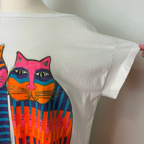 Salsa Caliente Rainbow Cat Cousins Tee‎ Shirt Cover Up Size M Vintage Cozumel - Picture 5 of 17